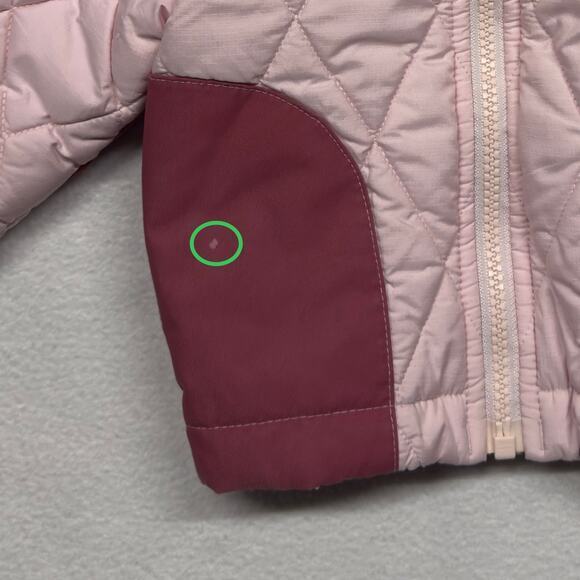 Patagonia Baby Puff Rider Quilted Puffer Jacket‎ Hooded Elbow Patch Sz. 6 Months - Picture 10 of 11